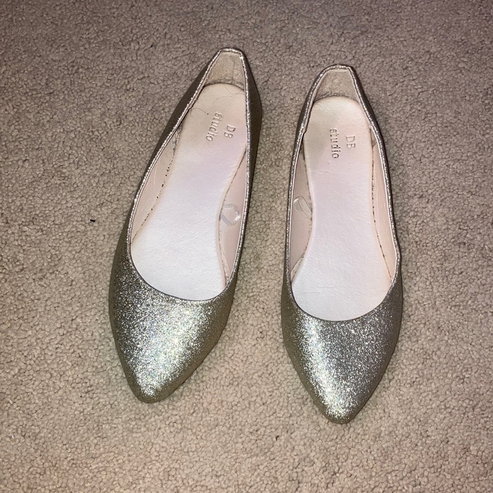 Champagne (sparkly) colored flats